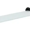 WENKO Bosio Black Glass Wall Shelf Matt Stainless Steel - Bathroom Shelf, Rustproof Stainless Steel, 46.5 X 5.5 X 13.5 Cm, Matt -Moen Shop 11HatZG2BNL