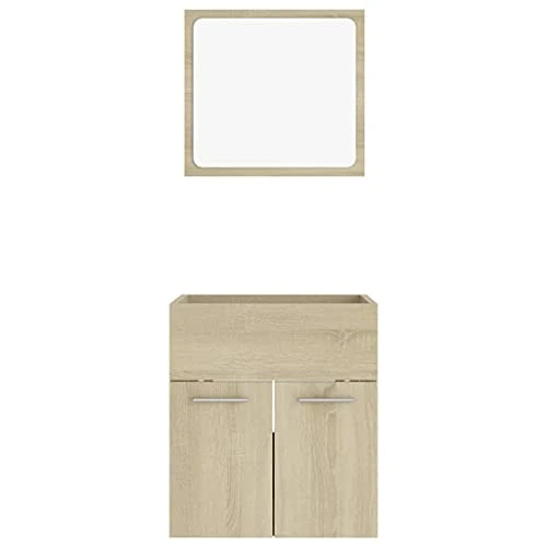 Queen.Y Wall Mounted Bathroom Cabinet With Mirror, Pedestal Under Sink Bathroom Vanity Floating Storage Cabinet With 2 Doors, Modern Bathroom Space Saver Organizer Oak 16.1" X 15.2" X 18.1" 5 Queen.Y Wall Mounted Bathroom Cabinet With Mirror, Pedestal Under Sink Bathroom Vanity Floating Storage Cabinet With 2 Doors, Modern Bathroom Space Saver Organizer Oak 16.1" X 15.2" X 18.1" - Image 3