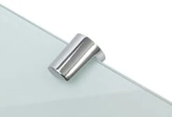 BSM Marketing 300mm (12" Approx) By 100mm White 6mm Thick Toughened Safety Glass Shelf With Curved Edges And Chrome Shelf Supports 5 BSM Marketing 300mm (12" Approx) By 100mm White 6mm Thick Toughened Safety Glass Shelf With Curved Edges And Chrome Shelf Supports -Moen Shop 218iUiRu5SL