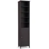 GLACER Bathroom Tall Cabinet, Bathroom Floor Storage Cabinet With Five-Tier Open Compartment With Adjustable Shelves And Two-Tier Storage Space With Door, 16 X 13.5 X 72 Inches (Espresso) 2 GLACER Bathroom Tall Cabinet, Bathroom Floor Storage Cabinet With Five-Tier Open Compartment With Adjustable Shelves And Two-Tier Storage Space With Door, 16 X 13.5 X 72 Inches (Espresso) -Moen Shop 21EBP8tb6dL