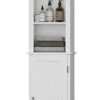 UTEX 64" Freestanding Storage Cabinet, Bathroom Tall Cabinet With Doors And Shelves, Free Standing Linen Tower, Home Storage Furniture,White -Moen Shop 21HxN9pnryL