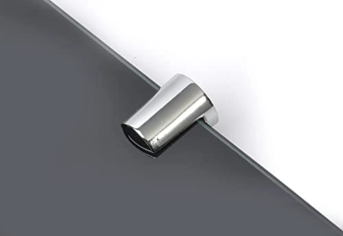 BSM Marketing 300mm (12" Approx) By 100mm Gloss Black 6mm Thick Toughened Safety Glass Shelf With Curved Edges And Chrome Shelf Supports 5 BSM Marketing 300mm (12" Approx) By 100mm Gloss Black 6mm Thick Toughened Safety Glass Shelf With Curved Edges And Chrome Shelf Supports - Image 3