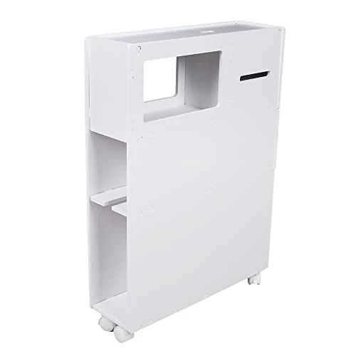 DYRABREST Bathroom Storage Cabinet With 2 Drawers - 4 Layer Multifunctional White Narrow Toilet Organizer Floor Side Cabinet - Movable Receive Arrange Ark Space Saver 6 DYRABREST Bathroom Storage Cabinet With 2 Drawers - 4 Layer Multifunctional White Narrow Toilet Organizer Floor Side Cabinet - Movable Receive Arrange Ark Space Saver - Image 4