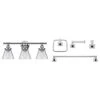 Globe Electric 51445 Parker 3-Light Chrome Vanity Light Fixture With Clear Glass Shades + 51368 Finn 4-Piece Polished Chrome Bathroom Hardware Accessory Kit With Towel Bar, Towel Ring, Robe Hook
