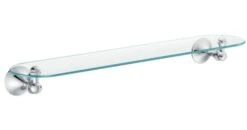 Moen DN7790CH Lounge 24-Inch Wide X 5-Inch Deep Decorative Glass Bathroom Vanity Shelf, Chrome