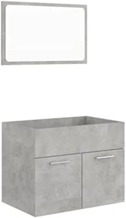 VidaXL 2 Piece Bathroom Furniture Set Washroom Laundry Room Rack Cabinet Storage Vanity Mirror Cupboard Home White And Sonoma Oak Engineered Wood -Moen Shop 21uvD3VDWeL. AC