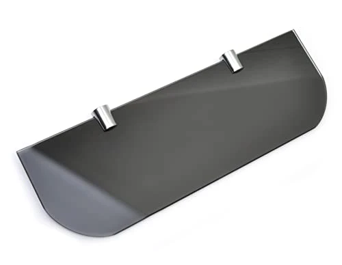 BSM Marketing 300mm (12" Approx) By 100mm Gloss Black 6mm Thick Toughened Safety Glass Shelf With Curved Edges And Chrome Shelf Supports 4 BSM Marketing 300mm (12" Approx) By 100mm Gloss Black 6mm Thick Toughened Safety Glass Shelf With Curved Edges And Chrome Shelf Supports - Image 2