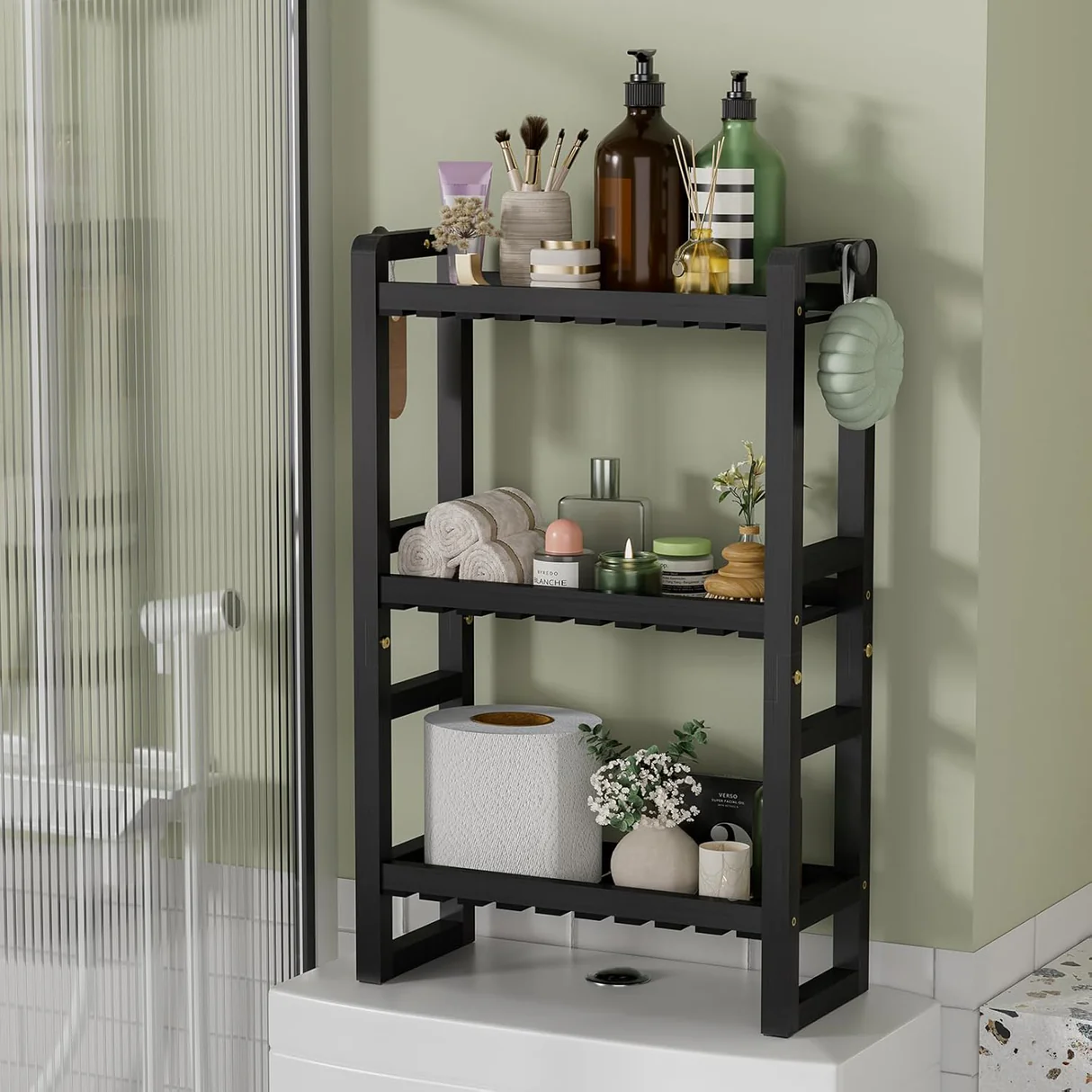 Moen Shop -Moen Shop 3 Tier Over The Toilet Storage Rack Black