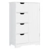 FOTOSOK Bathroom Floor Cabinet, Freestanding Storage Cabinet With 4 Drawers & 1 Cupboard, Adjustable Shelf For Bathroom Entryway Living Room, White -Moen Shop 3102gfqE4RL
