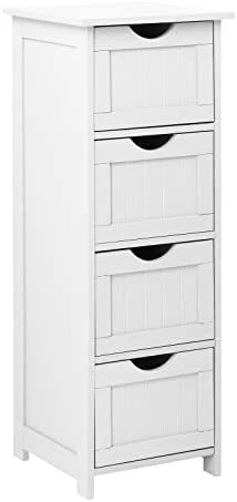 Bonnlo Bathroom Organizer And Storage Wooden Side Bathroom Cabinet With 4 Drawers Free Standing Cabinet White For Bathroom Bedroom Living Room Hallway, 11 13/16" X11 13/16" X32 3/8" 10 Bonnlo Bathroom Organizer And Storage Wooden Side Bathroom Cabinet With 4 Drawers Free Standing Cabinet White For Bathroom Bedroom Living Room Hallway, 11 13/16" X11 13/16" X32 3/8" - Image 8