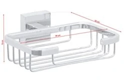 Tesa UK 40241-00000-00 Ekkro Soap Basket, High Shine Chrome-Plated Metal, Self-Adhesive, Square -Moen Shop 310KlDqBUTL