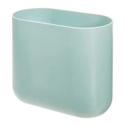 IDesign Cade Oval Slim Trash, Compact Waste Basket Garbage Can For Bathroom, Bedroom, Home Office, Dorm, College-Matte Soft Aqua -Moen Shop 3110kqhmcqL 1