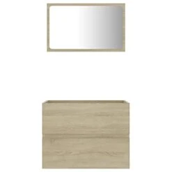 DiMorture Wall Mounted Bathroom Cabinet With Acrylic Mirror, Floating Pedestal Sink Cabinet With Drawer, Traditional Bathroom Vanity Base Cabinet For Bathroom Brown(No Sink) -Moen Shop 311c2wwaehS