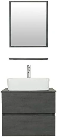 Eclife 24” Bathroom Vanity Cabinet Wall Mounted Natural Cabinet Two Drawers Pedestal Cabinet Vanity Set With Mirror (Single Cabinet Only) 12 Eclife 24” Bathroom Vanity Cabinet Wall Mounted Natural Cabinet Two Drawers Pedestal Cabinet Vanity Set With Mirror (Single Cabinet Only) - Image 10