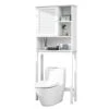 Merax, White Bathroom Over-The-Toilet Cabinet With Adjustable Shelf, Storage Rack, Shutter Door, Wood -Moen Shop 311nEuo2IJL