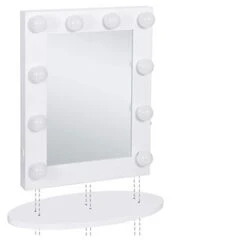 SUPER DEAL Hollywood Vanity Mirror With Lights - Free Standing Makeup Beauty Cosmetic Mirror With 12 Dimmable LED Bulbs - Detachable Base For Tabletop Or Wall Mounted Optional -Moen Shop 312s8PENuOL