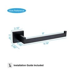 TASTOS Premium Stainless Steel Hand Towel Holder, Square Hand Towel Ring Heavy Duty Wall Mounted Modern Hand Towel Bar For Bathroom Kitchen, Matte Black -Moen Shop 314hRSlvkML