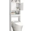 Aisfure Over The Toilet Storage Cabinet White 77", 3-Tier Bathroom Space Saver, Bathroom Organizer Shelf Over Toilet, Freestanding Multifunctional Laundry Organizer Toilet Rack -Moen Shop 3168iRI5rAL