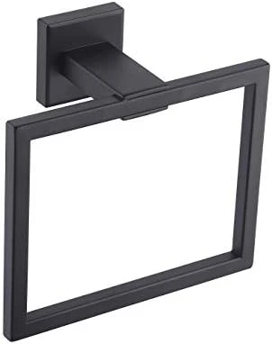 KES Bathroom Towel Ring SUS 304 Stainless Steel Shower Towel Hanger Holder Modern Square Style Wall Mount Matte Black Finish, A2480-BK 11 KES Bathroom Towel Ring SUS 304 Stainless Steel Shower Towel Hanger Holder Modern Square Style Wall Mount Matte Black Finish, A2480-BK - Image 9