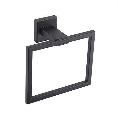 KES Bathroom Towel Ring SUS 304 Stainless Steel Shower Towel Hanger Holder Modern Square Style Wall Mount Matte Black Finish, A2480-BK 3 KES Bathroom Towel Ring SUS 304 Stainless Steel Shower Towel Hanger Holder Modern Square Style Wall Mount Matte Black Finish, A2480-BK