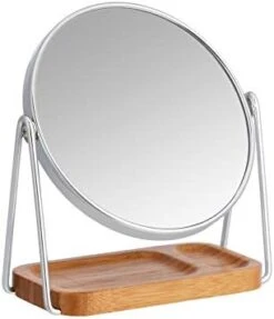 Amazon Basics Vanity Mirror With Bamboo Rim - 1X/5X Magnification -Moen Shop 319Mz8xwVDL. AC