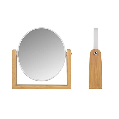 LOTIKO Makeup Mirror With Natural Bamboo Stand, 1X/3X Magnification Double Sided 360 Degree Swivel Magnifying Mirror,Vanity Table,Office Desk,Room Decor, Beauty Gifts(Oval) 4 LOTIKO Makeup Mirror With Natural Bamboo Stand, 1X/3X Magnification Double Sided 360 Degree Swivel Magnifying Mirror,Vanity Table,Office Desk,Room Decor, Beauty Gifts(Oval) - Image 2