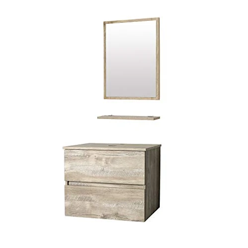 Eclife 24” Bathroom Vanity Cabinet Wall Mounted Natural Cabinet Two Drawers Pedestal Cabinet Vanity Set With Mirror (Single Cabinet Only) 3 Eclife 24” Bathroom Vanity Cabinet Wall Mounted Natural Cabinet Two Drawers Pedestal Cabinet Vanity Set With Mirror (Single Cabinet Only)