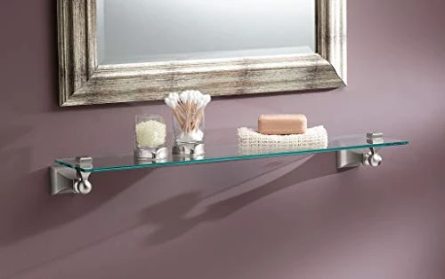 Moen DN8390BN Retreat 22-Inch Wide X 5-Inch Deep Decorative Glass Bathroom Vanity Shelf, Brushed Nickel 5 Moen DN8390BN Retreat 22-Inch Wide X 5-Inch Deep Decorative Glass Bathroom Vanity Shelf, Brushed Nickel - Image 3