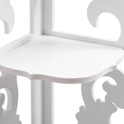 ALIMORDEN 4 Tier Bathroom Accessories Corner Storage Stand For Small Space, Toilet Paper Stand For Bathroom Organizer, White -Moen Shop 31BTgZdpMFL