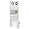 Giantex Over The Toilet Storage Cabinet W/ 2 Doors & Open Shelf, Bathroom Shelves Over Toilet Free Standing Toilet Rack W/Adjustable Middle Shelf & Bottom Bar, Wooden Over The Toilet Storage (White) 1 Giantex Over The Toilet Storage Cabinet W/ 2 Doors & Open Shelf, Bathroom Shelves Over Toilet Free Standing Toilet Rack W/Adjustable Middle Shelf & Bottom Bar, Wooden Over The Toilet Storage (White) -Moen Shop 31Bpbban3UL