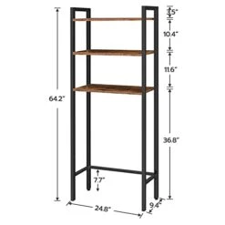 HOOBRO Over The Toilet Storage, 3-Tier Industrial Over Toilet Bathroom Organizer, Bathroom Shelves Over Toilet With Adjustable Feet, Easy To Assembly, Rustic Brown BF41TS01 -Moen Shop 31Cj2RSEV2L