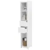 GOTOTOP Bathroom Storage Corner Floor Cabinet Wood Corner Cabinet Bathroom Fashionable Storage Shelf Rack Room Organizer With 3 Compartment Storage Units And 2 Drawers,White -Moen Shop 31E3gQm7vvS