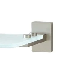 H&S Naiture Tempered Glass Shelf In Brushed Nickel Finish