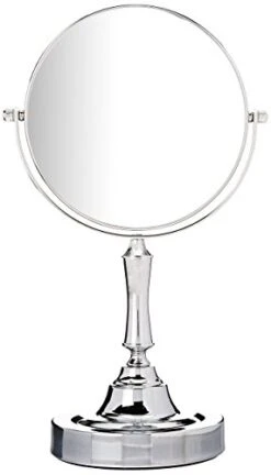 Sagler Vanity Mirror Chrome 6-inch Tabletop Two-Sided Swivel With 10x Magnification, Makeup Mirror 11-inch Height, Chrome Finish