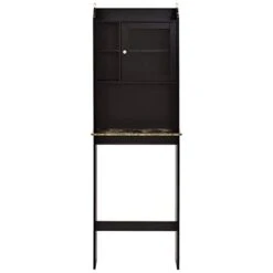 Dithoko Over The Toilet Storage Cabinet, Single Door Bathroom Storage Organizer, Bathroom Space Saver Shelves, Over The Toilet Cabinet With Open Storage Shelf, Black 9 Dithoko Over The Toilet Storage Cabinet, Single Door Bathroom Storage Organizer, Bathroom Space Saver Shelves, Over The Toilet Cabinet With Open Storage Shelf, Black -Moen Shop 31HremB2kSL