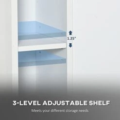 Kleankin Over The Toilet Storage, Bathroom Organizer With Adjustable Inner Shelf, And Door Cabinet, White -Moen Shop 31IGucHb99L