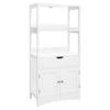 VASAGLE Bathroom Storage Cabinet With Drawer, 23.6 X 11.8 X 48 Inches, White 2 VASAGLE Bathroom Storage Cabinet With Drawer, 23.6 X 11.8 X 48 Inches, White -Moen Shop 31IoVwMhKWL