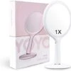 COSMIRROR Lighted Makeup Mirror With 3 Colors Dimmable Lighting, Round Makeup Vanity Mirror With 62 LED Lights, 1x/5x Magnification, Cordless Rechargeable Handheld Light Up Mirror (White) -Moen Shop 31JZa5lMhXL