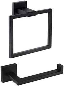 KES Gold Bathroom Hardware Set 2 Pieces, Toilet Paper Holder And Towel Ring Square Wall Mount, SUS304 Stainless Steel Brushed Gold, LA225BZ-22 -Moen Shop 31KCuOPyZuL. AC