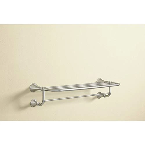 Moen Decorative 1-Tier Spot Resist Brushed Nickel Metal Bathroom Shelf 4 Moen Decorative 1-Tier Spot Resist Brushed Nickel Metal Bathroom Shelf - Image 2