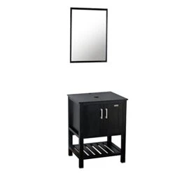 Eclife 24" Modern Bathroom Vanity Cabinet Set Stand Pedestal Storage Cabinet, Two Doors With Mirror (Single Cabinet Only)
