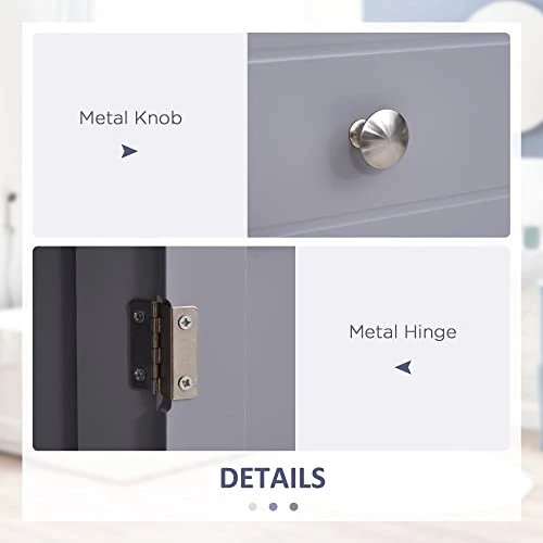 Kleankin Bathroom Cabinet With Drawer And Shelf, Toilet Vanity Cabinet For Toilet Paper, Towels Or Shampoo, Grey 6 Kleankin Bathroom Cabinet With Drawer And Shelf, Toilet Vanity Cabinet For Toilet Paper, Towels Or Shampoo, Grey - Image 4