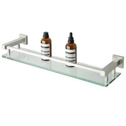 Alise GC2000-LS SUS 304 Stainless Steel Bathroom Glass Shelf Wall Mount 20 Inch,Brushed Nickel