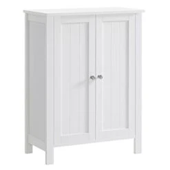VASAGLE Bathroom Floor Storage Cabinet, Bathroom Storage Unit With 2 Adjustable Shelves, Bathroom Cabinet Freestanding, 11.8 X 23.6 X 31.5 Inches, White UBCB60W