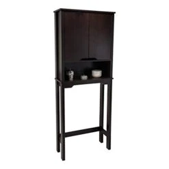 Organize It All Ambassador Over The Toilet Cabinet | Dimensions : 10.5" D X 26" W X 67" H | Bathroom Space Saver | Double Door Cabinet |Espresso -Moen Shop 31Q6H9Rk9wL