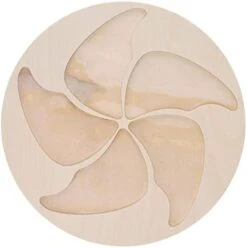Welled Wood Surface, Pinwheel Shaped, 10" X 9.68", For Wooden Trays, Crafts And Decorations, Welled Center For Resin Design Or Paint - For Decoupage, Engraving, Wood Burning -Moen Shop 31RMM4FIdoL. AC
