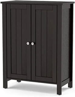 Tangkula Bathroom Floor Cabinet, Free Standing 3 Tier Storage Cabinet With Double Door & Adjustable Shelf, Wooden Bathroom Cabinet For Home Office, 23.5 X 12 X 31.5 Inches (Black) 17 Tangkula Bathroom Floor Cabinet, Free Standing 3 Tier Storage Cabinet With Double Door & Adjustable Shelf, Wooden Bathroom Cabinet For Home Office, 23.5 X 12 X 31.5 Inches (Black) -Moen Shop 31RPuH1wXVL. AC
