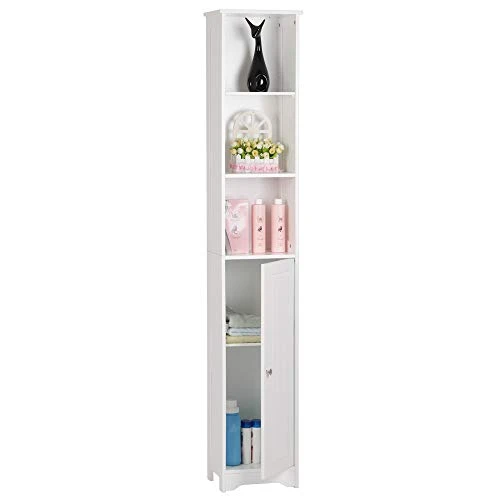 Holyfly Bathroom Tall Cabinet, 3 Layer Freestanding Linen Tower With One Door & Five Layer, Adjustable Shelves, 11.81 X 9.45 X 66.93 Inches, For Bathroom, Living Room, Kitchen, White 3 Holyfly Bathroom Tall Cabinet, 3 Layer Freestanding Linen Tower With One Door & Five Layer, Adjustable Shelves, 11.81 X 9.45 X 66.93 Inches, For Bathroom, Living Room, Kitchen, White