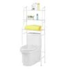 Liusin 3-Tier Bathroom Shelf Over The Toilet Space Saver Shelf Bathroom Storage Cabinet Tower Toilet Shelf Organizer Stand Unit Metal Frame Study Waterproof With Hooks- 22.05 X 9.84 X 59.45inch(White) -Moen Shop 31SuiGZxhdL