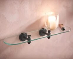 Moen DN0790BL Collection Iso Vanity Glass Shelf, Matte Black